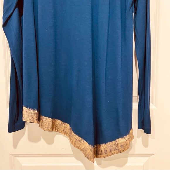 Soft Surroundings Women's Long Sleeve Tunic Asymmetrical Metallic Hem XL (18) - Picture 10 of 11